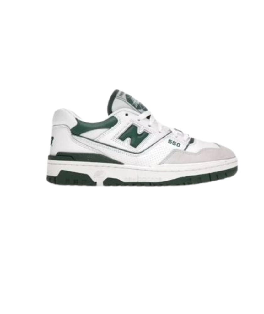 New Balance 550 White/Green Sneakers – Iconic 80s Style with Modern Comfort