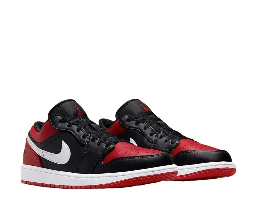 Air Jordan 1 Low Bred Toe Red and Black Jordan Shoes