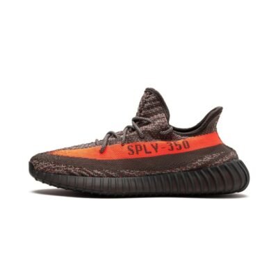 Yeezy Boost 350 V2 – Black/Gum with Bright Orange Side Stripe